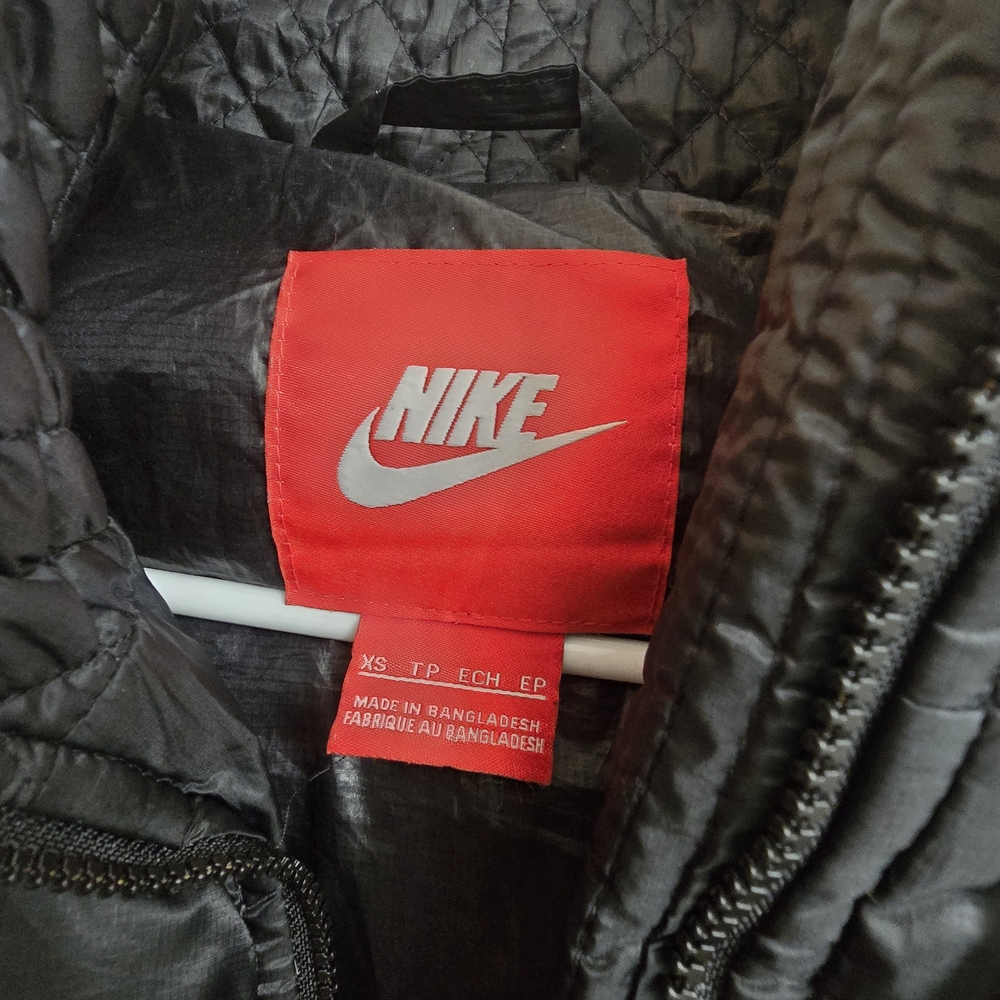 Nike Black Quilted Jacket with Red Tag